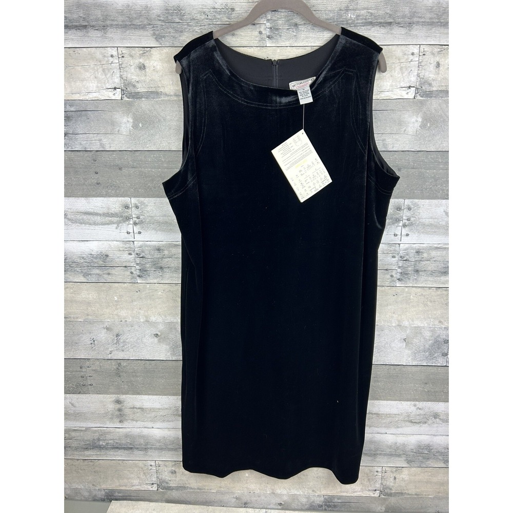 Victor Costa Occasion Women Black Casual Dress 1X Plus